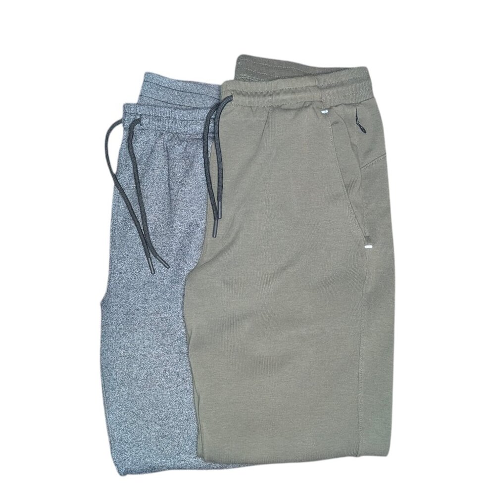 Men's Old Navy Active Dynamic Fleece Joggers Size Small 2-Pair Grey and Green